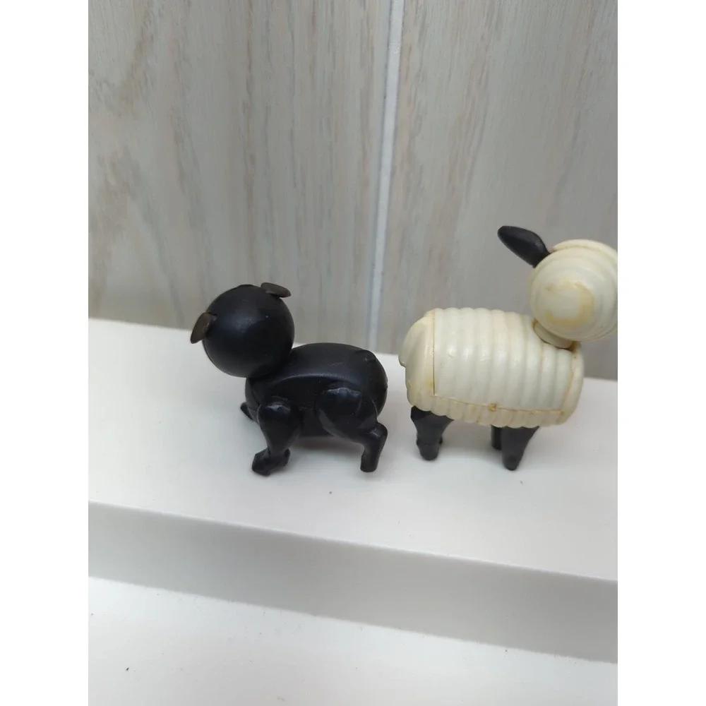Fisher-Price Little People vintage hex screw farm animals black pig sheep USED